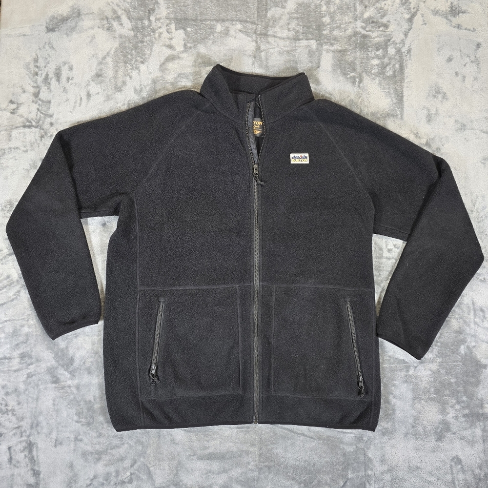 Burton Snowboards Polartec Fleece Full Zip Sweater Jacket Size XL Black